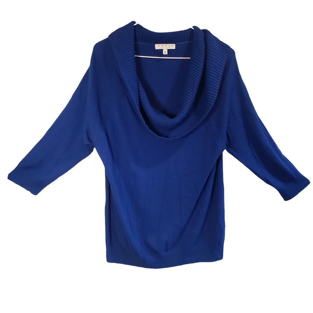 Chaus New York Cowl Neck Sweater Women's Size Large, Blue